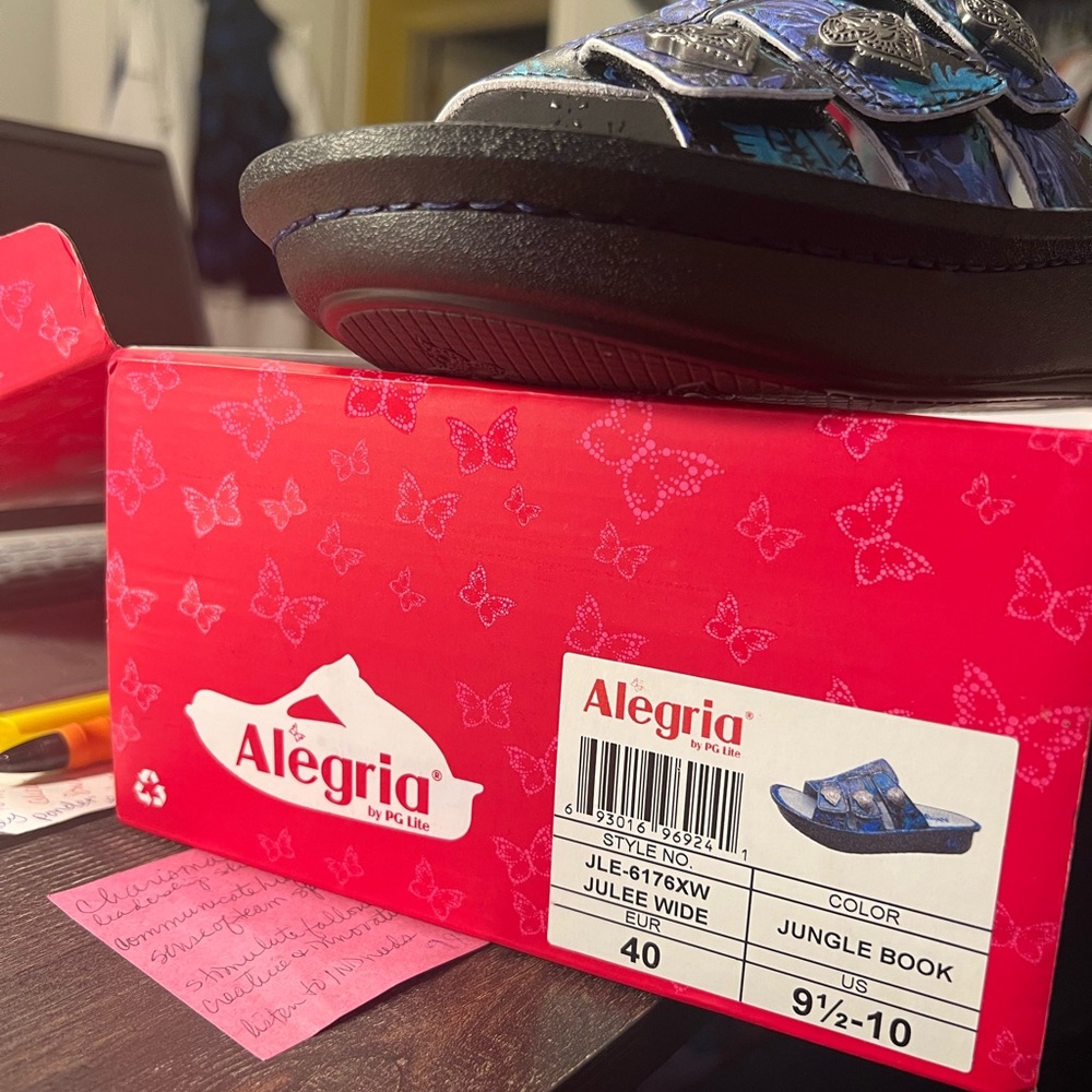 Alegria Jungle Book Sandals with Blue and Black Design - Picture 4 of 5